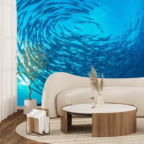 Fotobehang Tropische vissen in een school