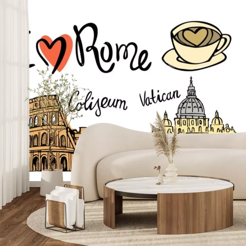Sticker Rome landmark naadloos