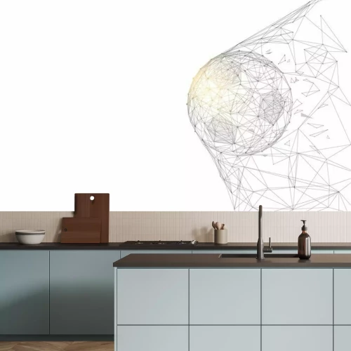 Fotobehang Geometrische compositie met de bal in het doel