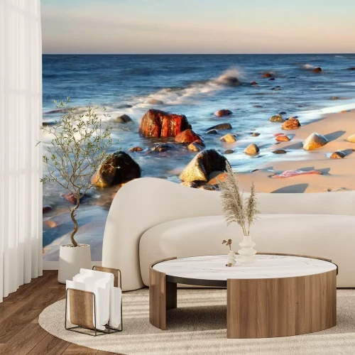 Fotobehang Stenen op de kust