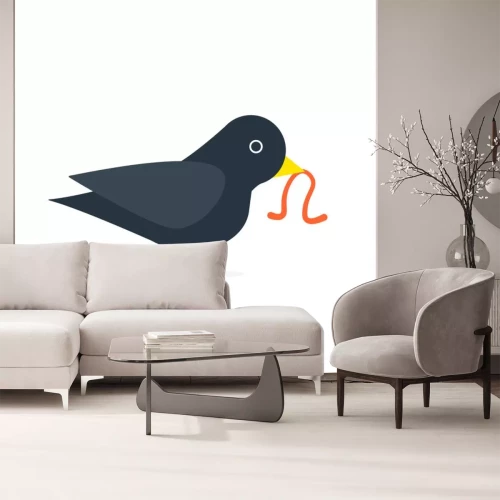 Sticker Vroege vogel pictogram