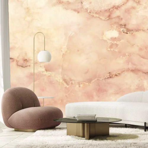 Fotobehang Perzik marmeren steen