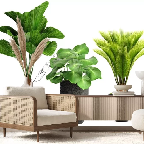 Sticker verzameling sierplanten in potten