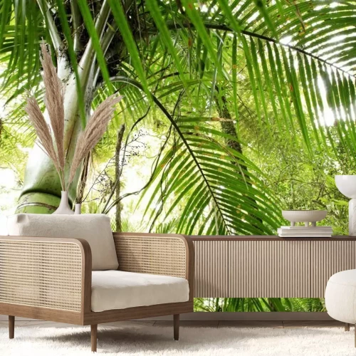 Fotobehang Tropisch bos en bamboe
