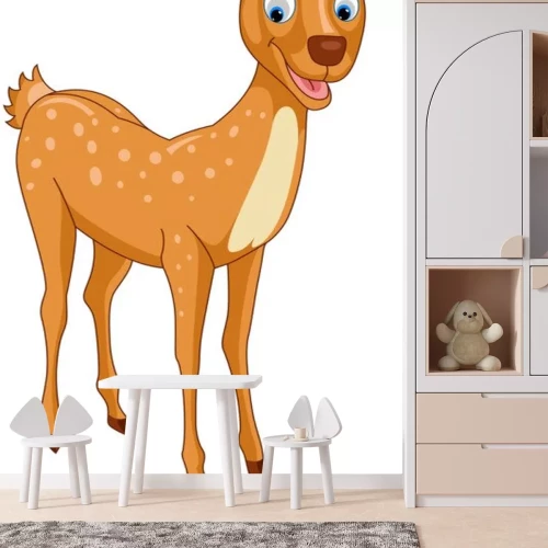 Sticker Gelukkig herten cartoon stijl illustratie