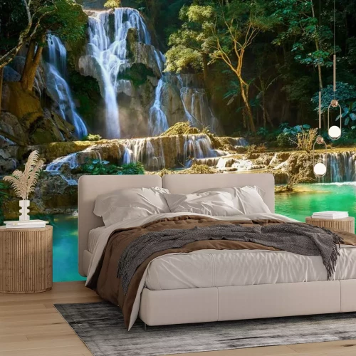 Fotobehang De prachtige Kuang Si-waterval in Laos