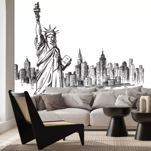 Sticker New York hand getrokken