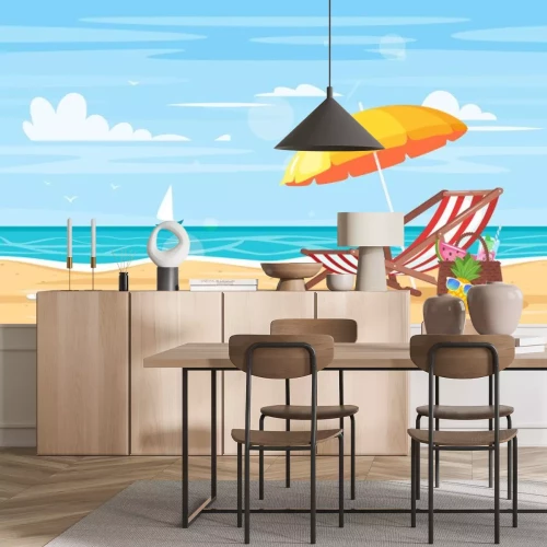 Sticker tropisch eiland kust