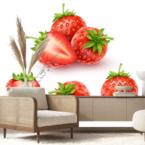 Sticker Aardbei realistische pictogram