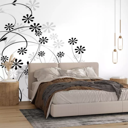 Sticker Bloemen op lange stelen