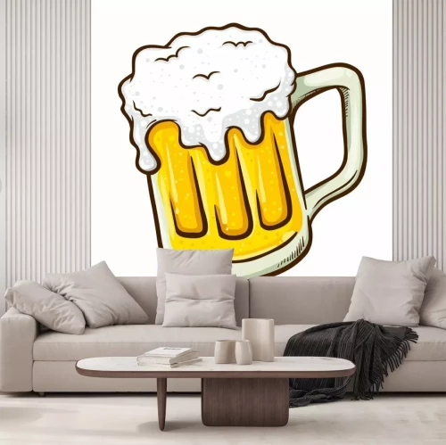 Sticker Hand getrokken glas bier