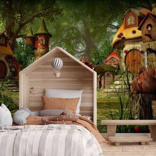 Fotobehang Fantasie stad van elfen