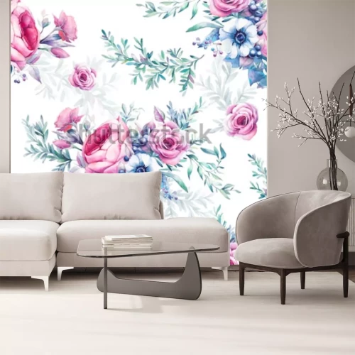 Fotobehang Vintage pioenroos bloemen