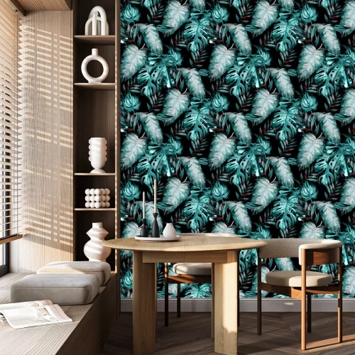 Behang Vintage stijl palmbladeren