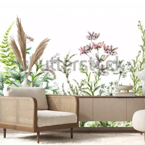 Sticker voorjaarsplanten en kruiden in de wei