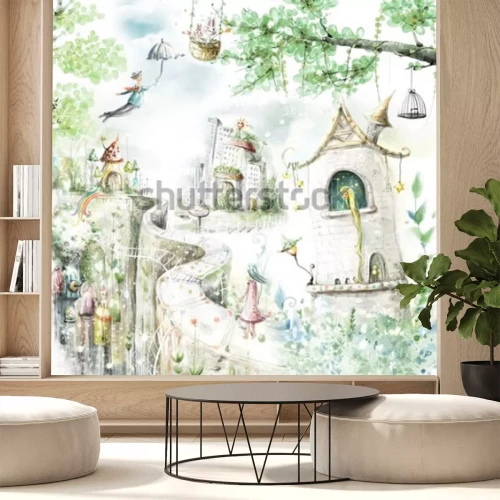 Fotobehang Fantasiebos en magische figuren