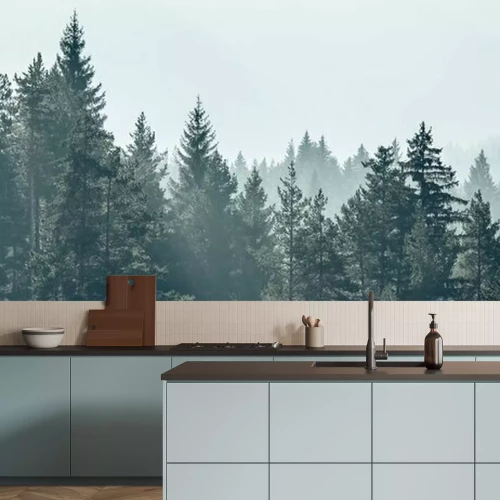 Fotobehang Herfstochtend in de bergen