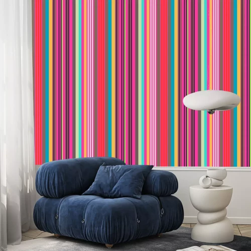 Behang Fel roze gestreept patroon