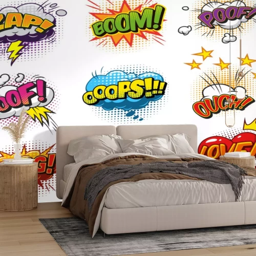 Sticker Komische ballonnen met kleurrijke bijschriften