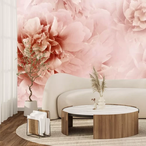 Fotobehang Roze abstracte pioen