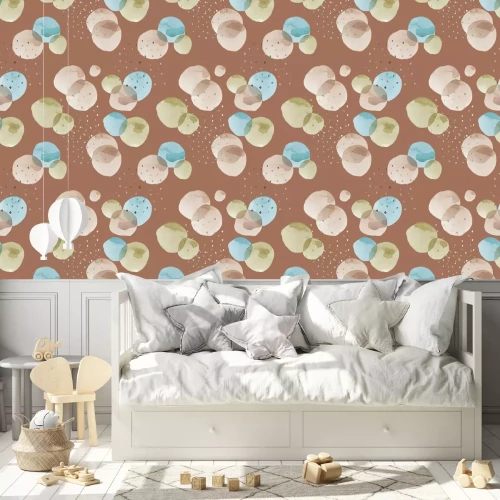 Behang Bruine klei naadloze patroon illustratie met aquarel roze, beige en blauwe vlekken en vlekken. Zal goed zijn voor decor een ansichtkaart, posters, cadeau decor, inpakpapier, geschenkdozen, stof en etc