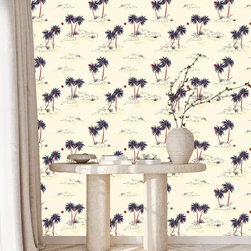 Behang Mooie naadloze eiland patroon achtergrond.