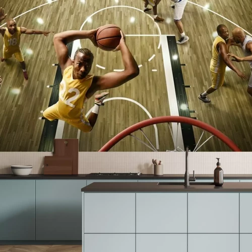 Fotobehang Basketbalteam tijdens de wedstrijd