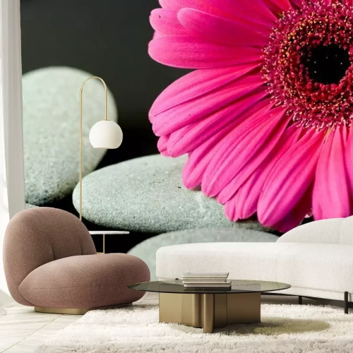 Sticker Gerberablüte met kiezels