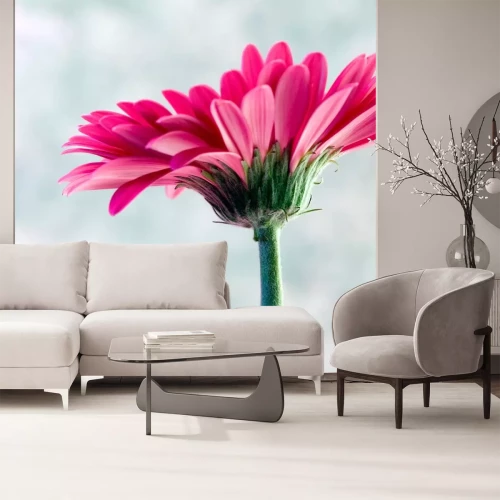 Sticker bloem met roze bloemblaadjes