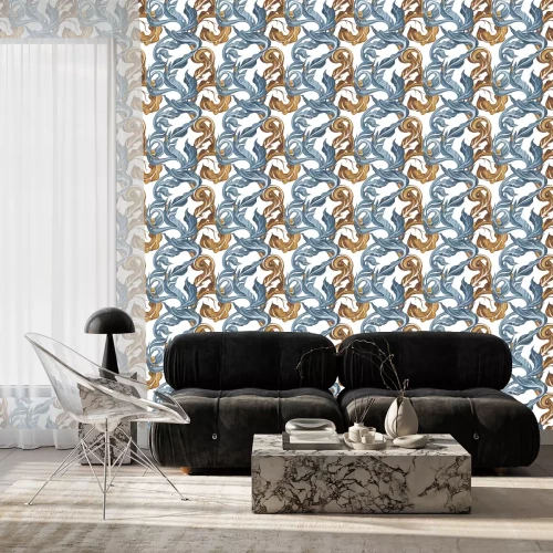 Behang Uitstekend bloemen naadloos patroon met hand getrokken bladeren. Kan worden gebruikt voor behang, website achtergrond, textiel, telefoon geval afdrukken