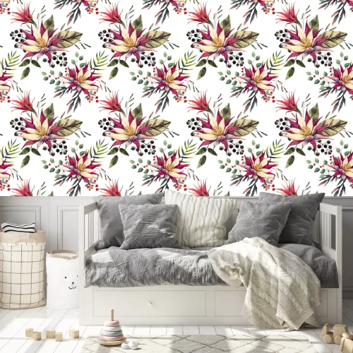 Behang Tropische bloemen