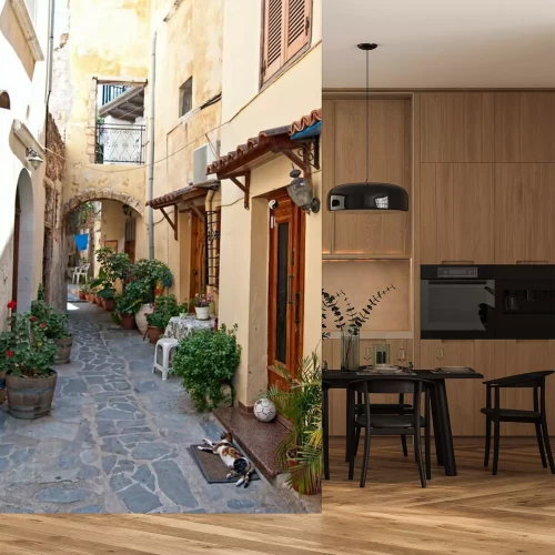 Fotobehang Traditionele Griekse straat.