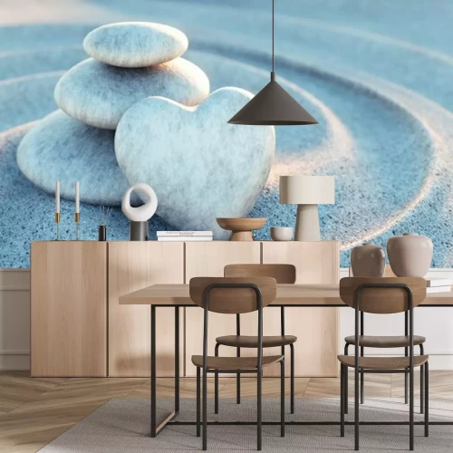 Fotobehang Hartvormige steen op het zand