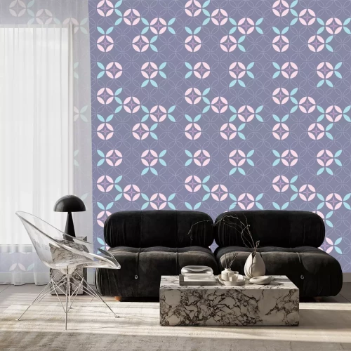 Behang Japanse bloem patroon vector. Geometrische sjabloon achtergrond. Morning glory bloem vector.