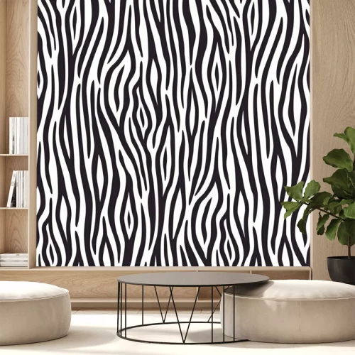 Fotobehang Zwart-wit zebrahaar patroon