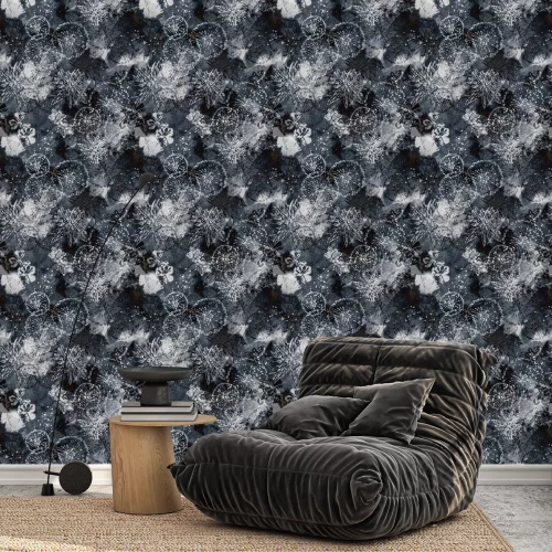 Behang Paardenbloemen en planten in waterverf