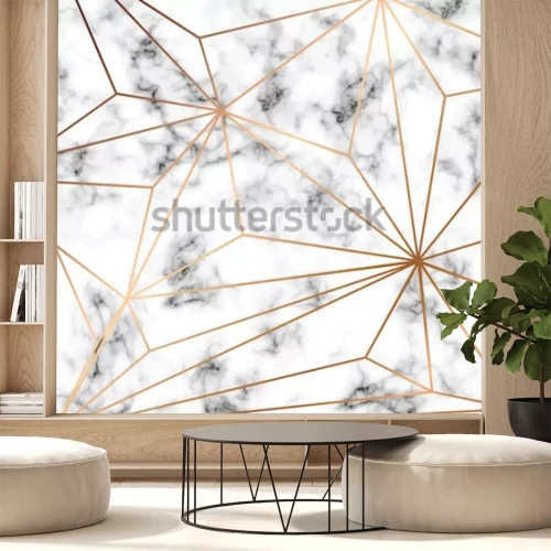 Fotobehang Marmeren wand met goudaderen