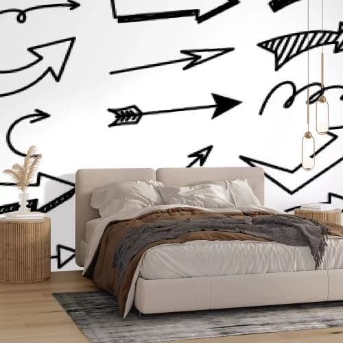 Sticker Set van pijl doodle op witte achtergrond