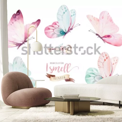 Sticker Pastelkleurige vlinders voor meisjes