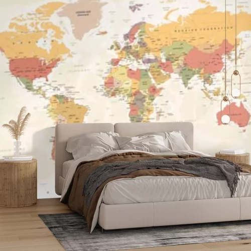Fotobehang Retro wereldkaart illustratie