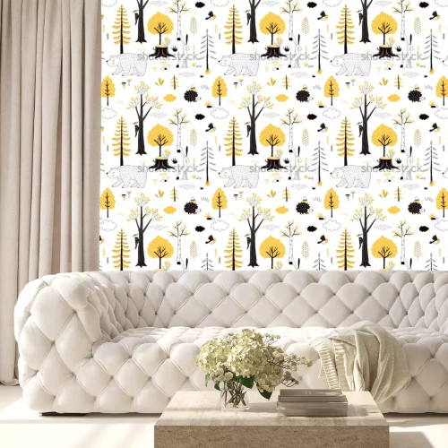 Behang haat bos patroon