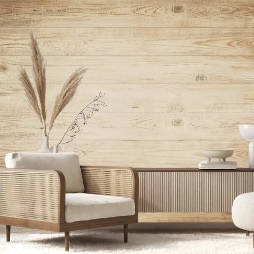 Fotobehang Illustratie van bruine houten panelen