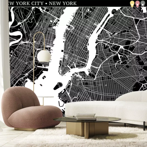 Sticker Eenvoudige kaart van New York City, New York