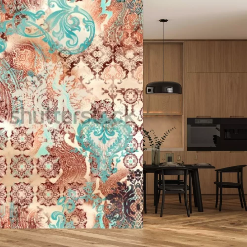 Fotobehang Etnische geometrische motieven op een abstracte achtergrond