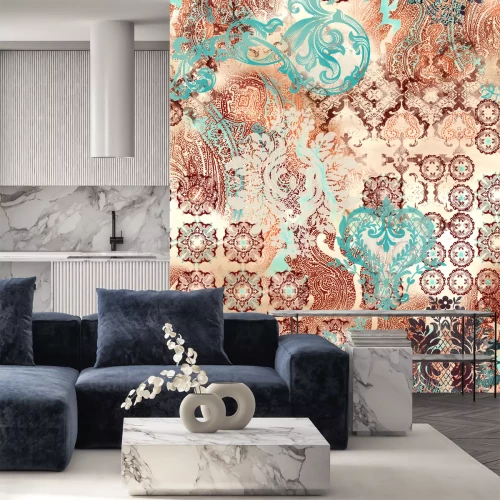 Fotobehang Etnische geometrische motieven op een abstracte achtergrond