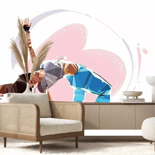 Fotobehang Een jong meisje in een moderne danshouding