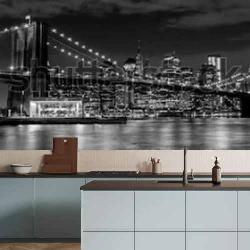 Fotobehang Ruimtelijk patroon met een brug