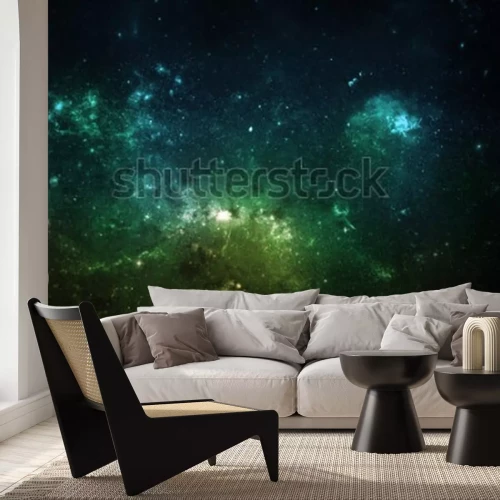 Fotobehang Groene nevel in de ruimte