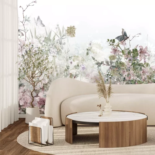 Fotobehang Aquarel van bloemen