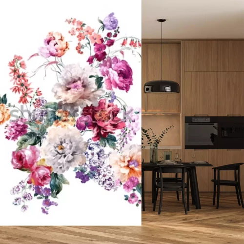 Sticker Vintage bloemen op een romantische compositie